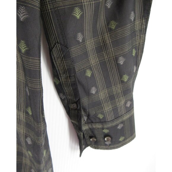 Tommy Bahama Shirt Large Silk Hawaiian Performance Plaid Palm AOP - Picture 3 of 11